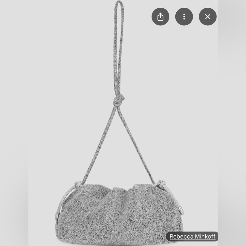 Rebecca Minkoff Tied up Silver Clutch Crossbody Bag NWT